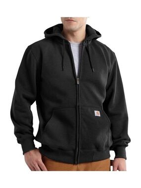 Men’s Carhartt Black Rain Defender Zip-Up Hoodie sweatshirt, XL Tall loose fit